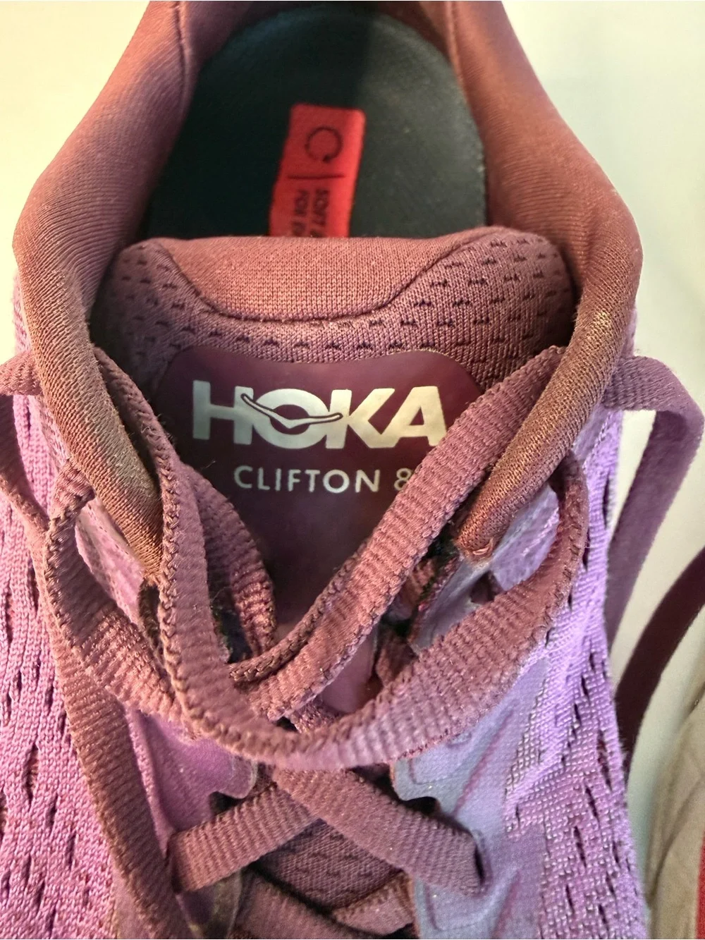 HOKA One One Clifton 8 Wide Women’s 7D Purple Pink Running Shoes Sneakers